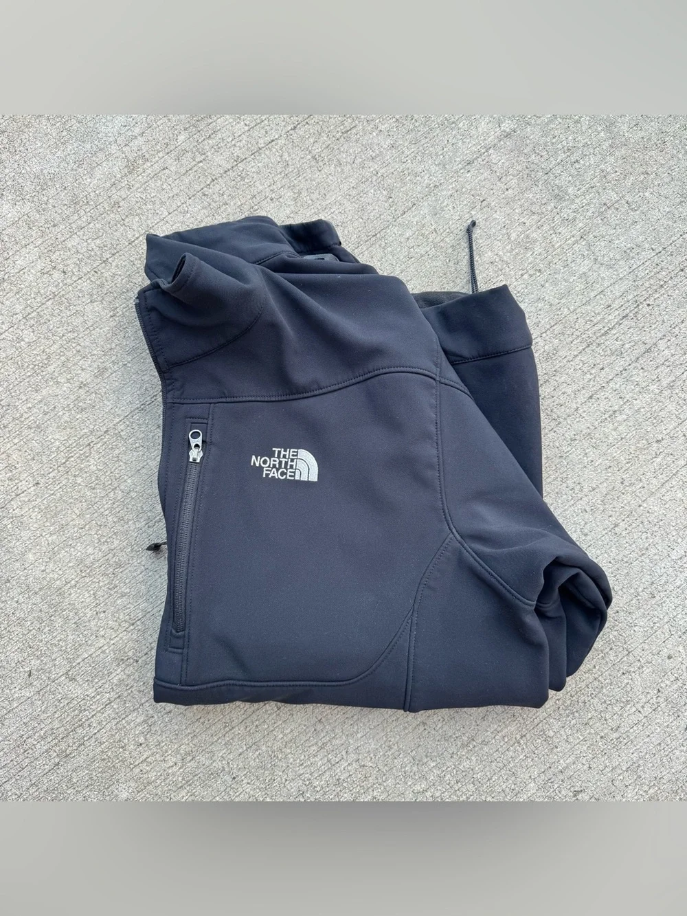 The North Face Men's Softshell Jacket Size XL Black Full Zip Windproof Fleece-Li